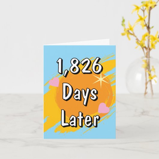 5年後結婚の日5周年 カード (黄色い花)