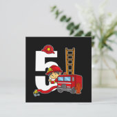 5年消防士Bday消防車5誕生日 招待状 (スタンド正面)