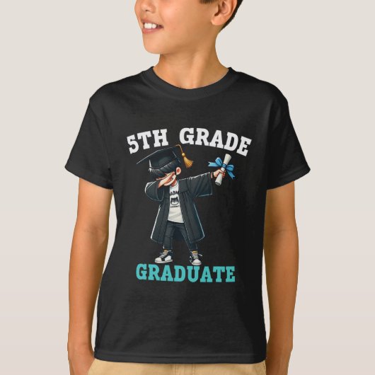 5年生おもしろいの男子卒業卒業卒業生Dbabbing Cl of Tシャツ (正面)