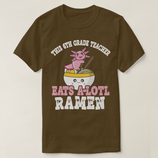 5年生おもしろい先生ラーメンぷん先生食べA L Tシャツ (デザイン正面)