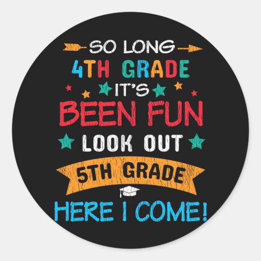 5年生ここで見る私は来新学期キッズ ラウンドシール (正面)