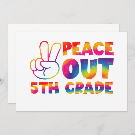 5年生さようなら タイダイ染め 最終日 招待状 (正面/裏面)