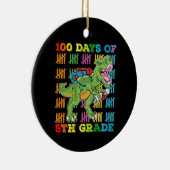 5年生になって100日目 T-Rex 恐竜 学校 セラミックオーナメント (右)