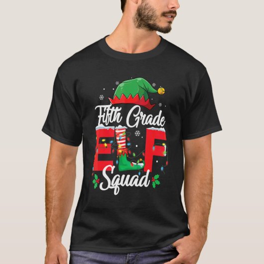 5年生のエルフ部隊 5時間目の先生 クリスマスのマッチ Tシャツ (正面)