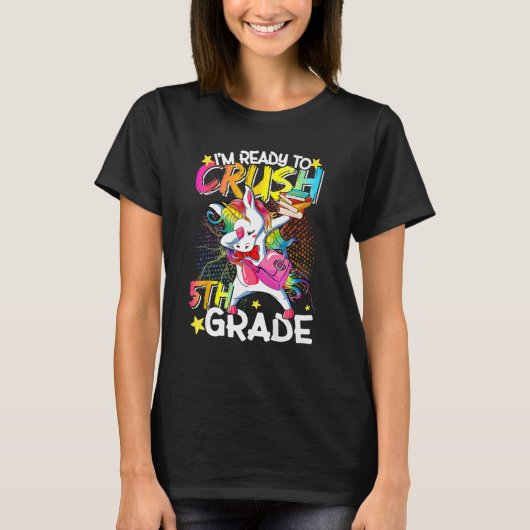 5年生のダビング・ユニコーンを押し戻す準備ができている Tシャツ (正面)