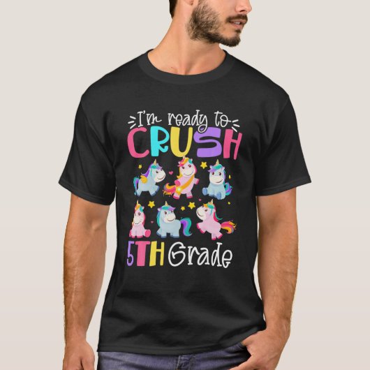 5年生のユニコーンつぶす準備ができていおもしろいる Tシャツ (正面)