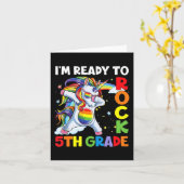 5年生のユニコーン新学期 カード (黄色い花)