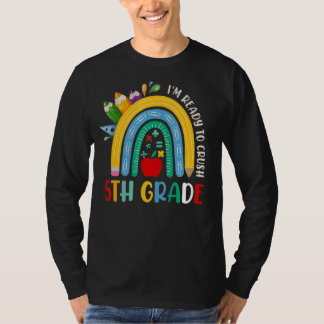 5年生のレインボーを学校に押し戻す準備ができている Tシャツ