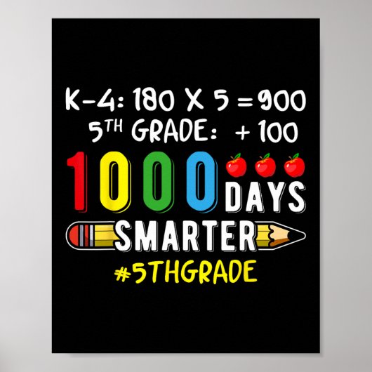 5年生の先生と生徒 100人 学校 1000日 ポスター (正面)