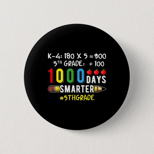 5年生の先生と生徒 100人 学校 1000日 缶バッジ (正面)