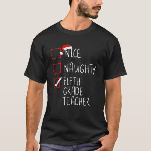 5年生の先生のクリスマスプレゼントリスト サンタ服 Tシャツ