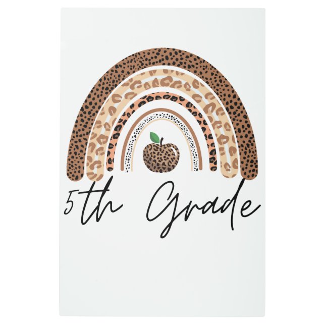 5年生の先生ヒョウ虹感謝祭の日 メタルプリント (正面)