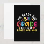 5年生の先生 私は5年生に向けて準備万端！ 招待状 (正面/裏面)