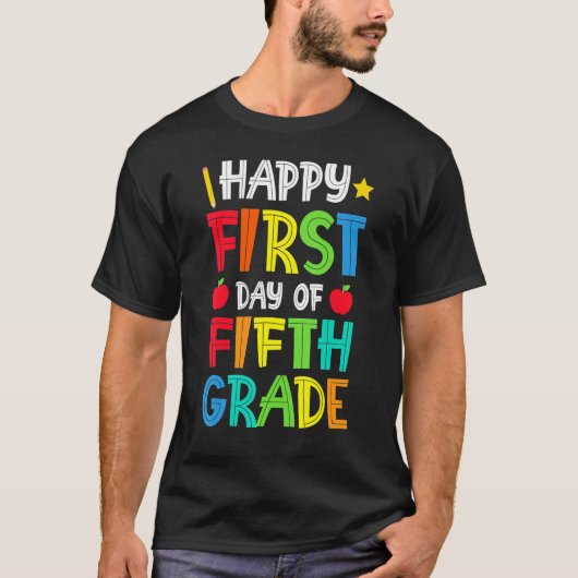 5年生の初日の学校復帰おめでとう ボーイ Tシャツ (正面)