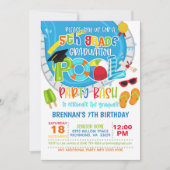 5年生の卒業プールパーティー – 少年 招待状 (正面)