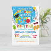 5年生の卒業プールパーティー – 少年 招待状 (スタンド正面)