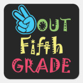 5年生の卒業生最終日の学校の平和 スクエアシール (正面)