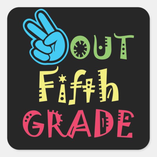 5年生の卒業生最終日の学校の平和 スクエアシール (正面)