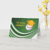 5年生の卒業、ソフトボールの球および帽子 カード (黄色い花)