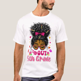 5年生の女子黒人卒業シャツ5Thグラ Tシャツ