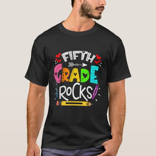 5年生の岩ロッキング5年生の先生 Tシャツ (正面)