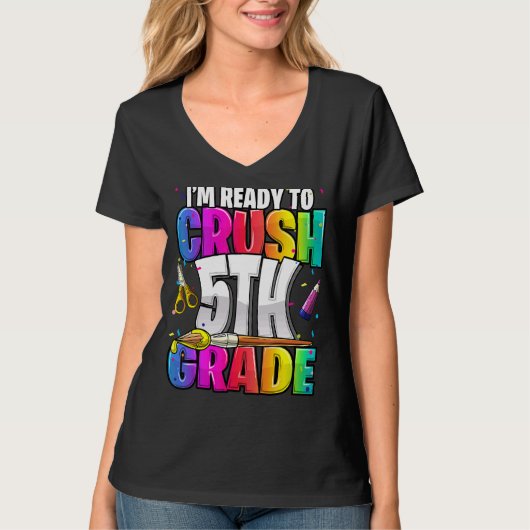 5年生の新学期キットGiを粉砕する準備ができている Tシャツ (正面)
