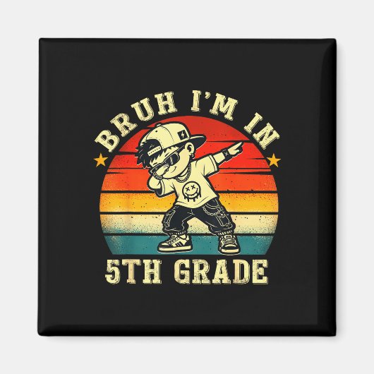 5年生のBruh 笑える男子の学校の初日 マグネット (正面)