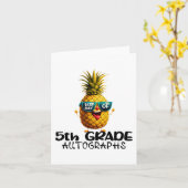 5年生オートグラフ卒業少年少女F カード (黄色い花)