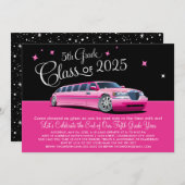 5年生クラスガーリーピンクリムジンナイトアウト 招待状 (正面/裏面)