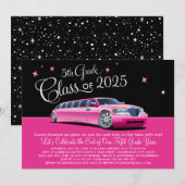 5年生クラス ピンクリムジン ナイトアウト 招待状 (正面/裏面)