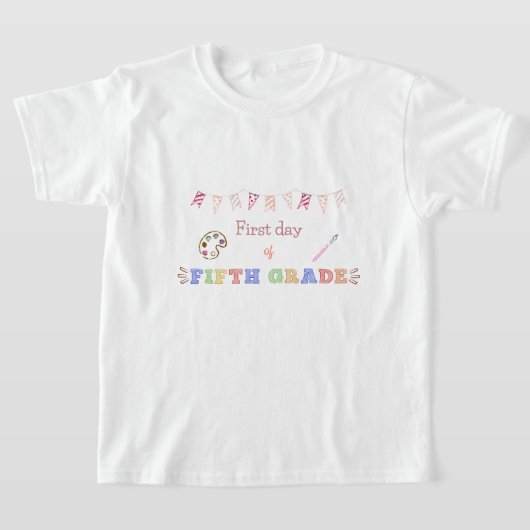 5年生シャツアートテーマの初日 Tシャツ (レイダウン)