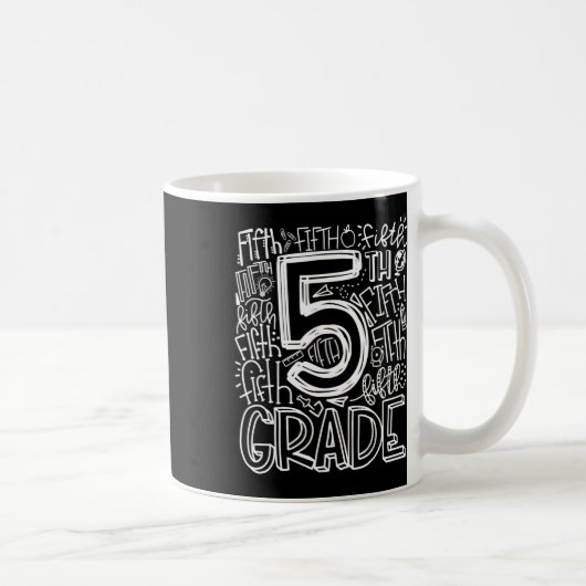 5年生タイポグラフィチーム5年生先生バック コーヒーマグカップ (右)
