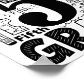 5年生タイポグラフィチーム 5年生担任の先生 後ろ姿 ポスター (角)