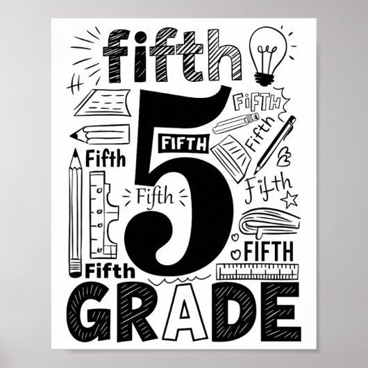 5年生タイポグラフィチーム 5年生担任の先生 後ろ姿 ポスター (正面)