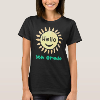5年生ボーイズ女の子先生ハローフィフグレード茶 Tシャツ