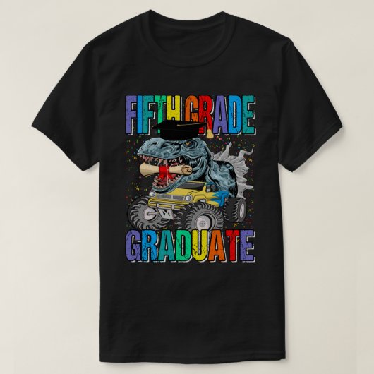 5年生モンスタートラック恐竜Tレックス Tシャツ (デザイン正面)