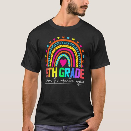 5年生レインボー先生チーム5年生チームg tシャツ (正面)