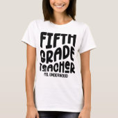 5年生先生シンプルホワイトカスタム Tシャツ (正面)