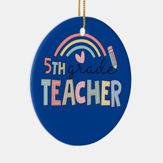 5年生先生チーム5年生スクワッドレインボー セラミックオーナメント (右)