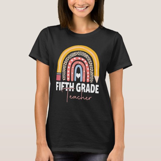 5年生先生チーム5年生スクワッドレインボー Tシャツ (正面)