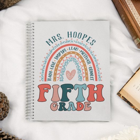 5年生先生パーソナライズされたギフト虹スパイラル ノートブック