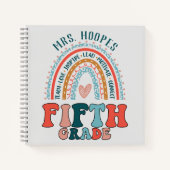 5年生先生パーソナライズされたギフト虹スパイラル ノートブック (正面)
