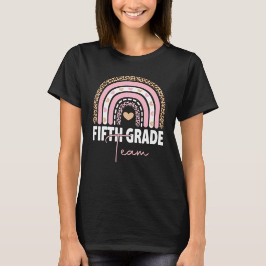 5年生先生レインボー新学期ハローフィフ Tシャツ (正面)