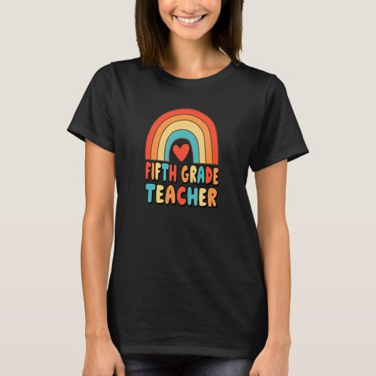 5年生先生教え学校レインボー Tシャツ (正面)