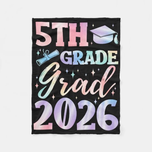 5年生卒業おめでとう 2026 小学校 卒業式 フリースブランケット (正面)
