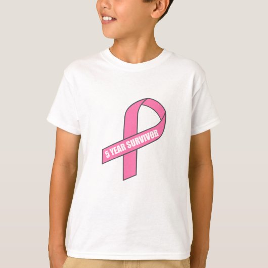 5年生存者(乳がんピンクリボン) Tシャツ (正面)