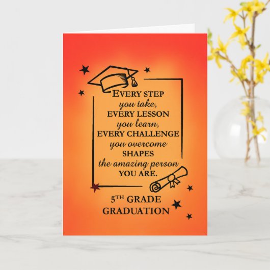 5年生引用文日感動的出 カード (黄色い花)