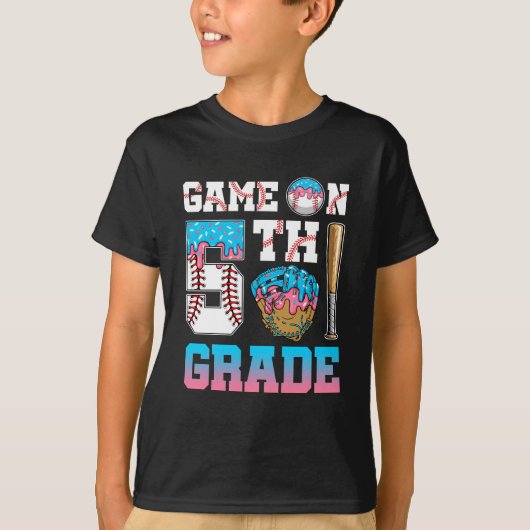5年生新学期野球ドリップアイスクリームG Tシャツ (正面)