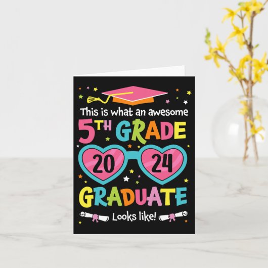 5年生素晴らしの卒業生は2024年クラスGに似ている カード (黄色い花)