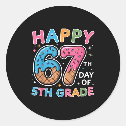 5年生67日目 アイスクリームしたたる67日 ラウンドシール (正面)